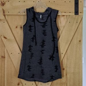 Distressed Sleeveless Hoodie